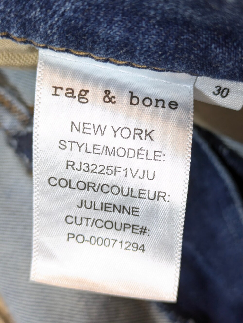 NWT Rag & Bone DRE Low Rise Boyfriend Jeans Blue Casual 30 - Picture 10 of 10